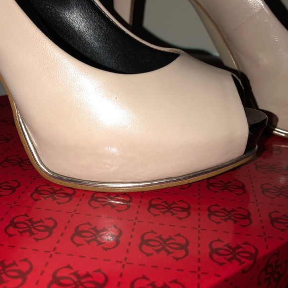 Guess Honora Nude Open Toe Heels - Picture 4 of 7